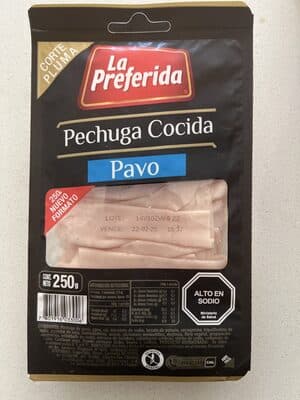 PECHUGA COCIDA DE PAVO LA PREFERIDA 250G